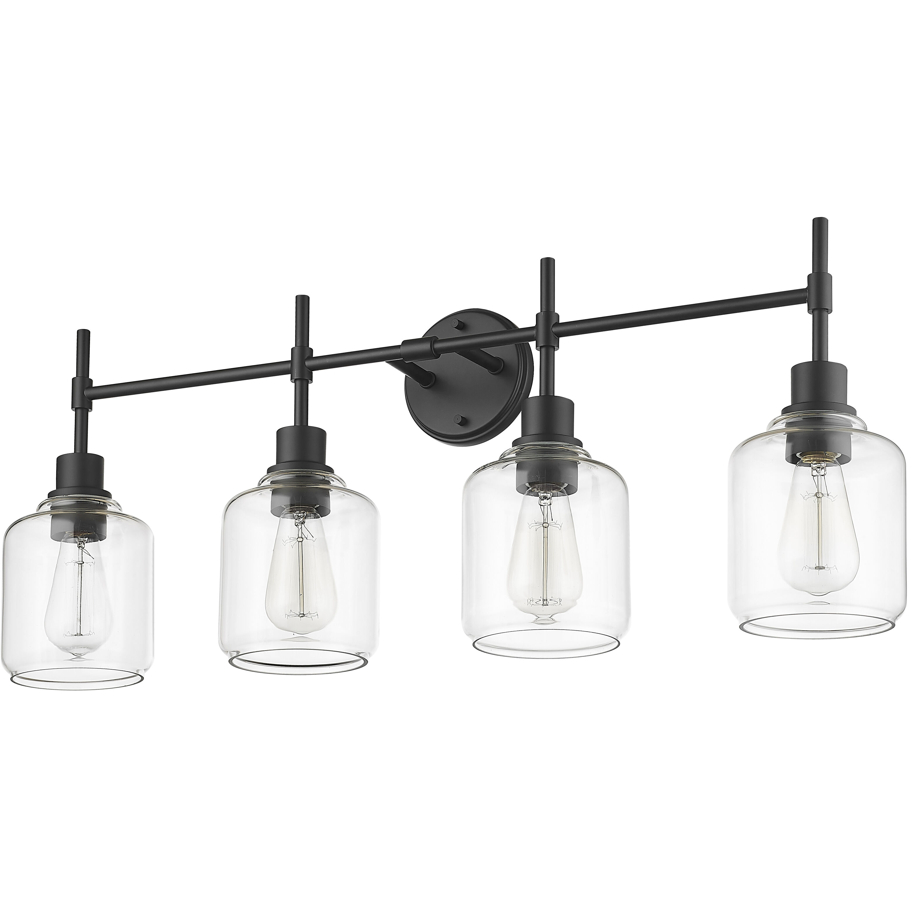 Asheville 4 Light 34.75 inch Matte Black Bathroom Vanity Light Wall Light